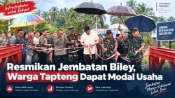 Resmikan Jembatan Biley, Warga Tapteng Dapat Modal Usaha