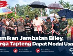 Resmikan Jembatan Biley, Warga Tapteng Dapat Modal Usaha